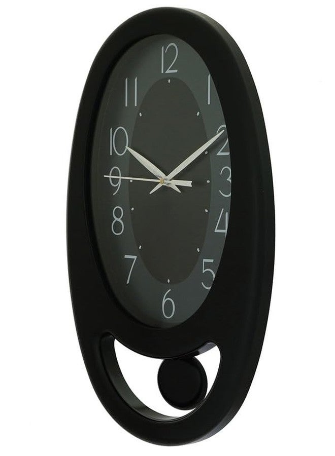 CRAFT SMITH Decorative Oval Plastic Analog Black Dial Home/Office Decor Full Figure Pendulum Wall Clock (Size: 24 x 5.5 x 40 CM | Weight: 705 grm | Colour: Black) - Image 5